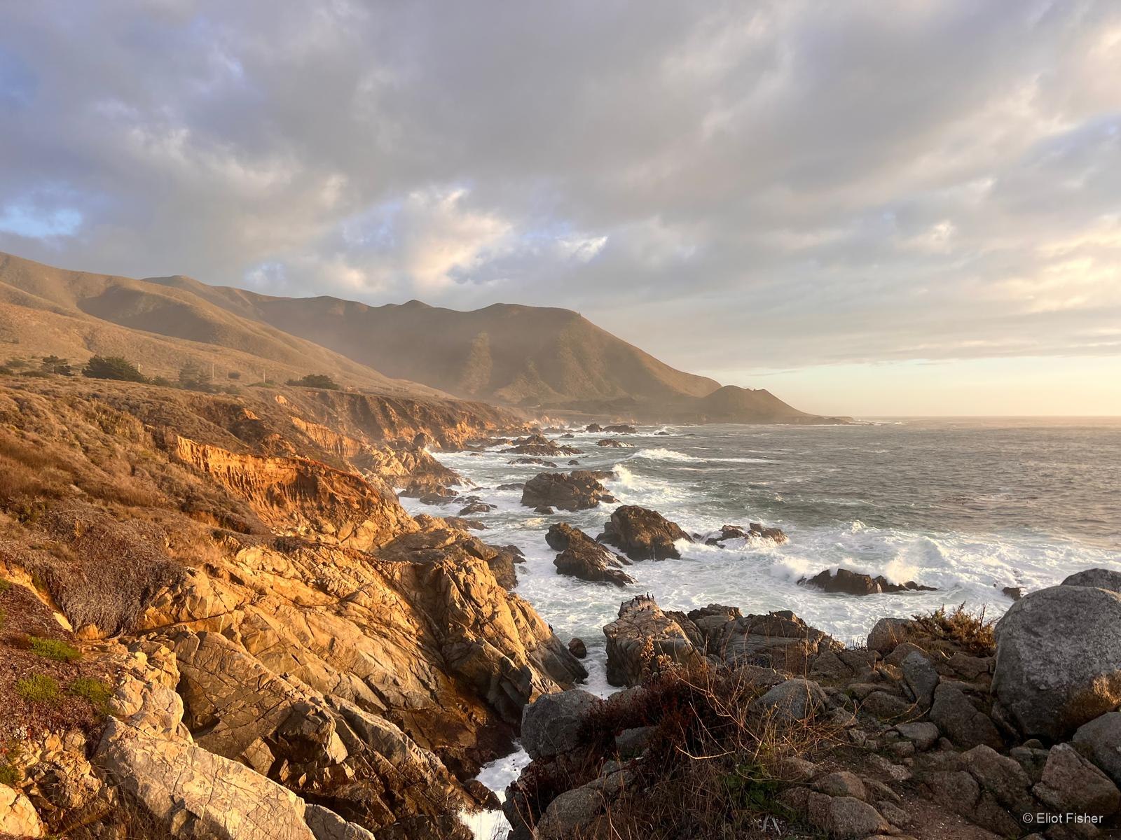 Coastal cliffs at golden hour