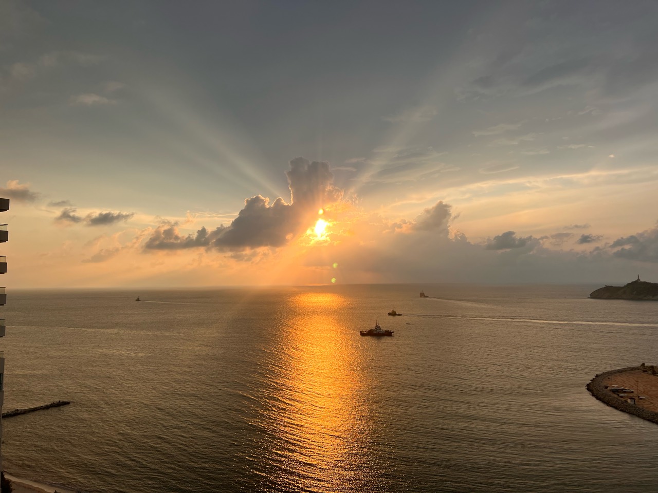 golden harbor sunset