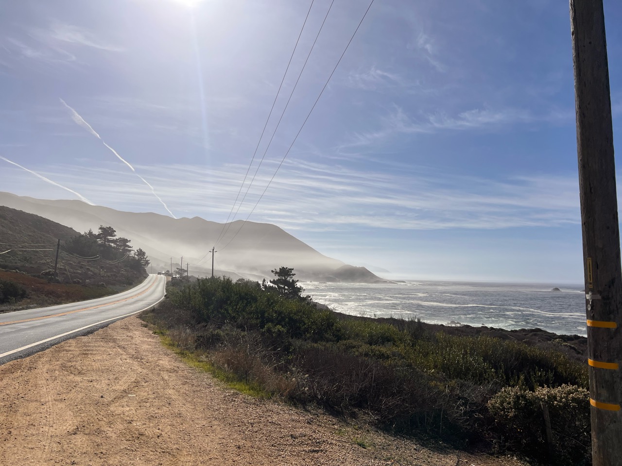 misty coastal road