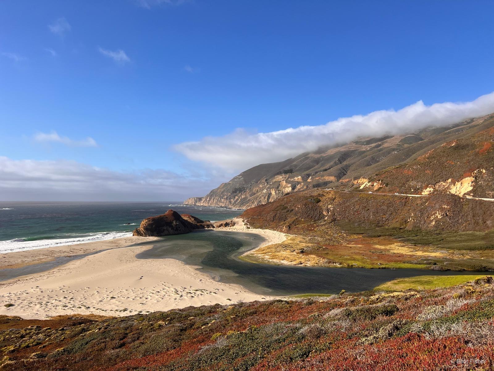 River meeting the Pacific Ocean