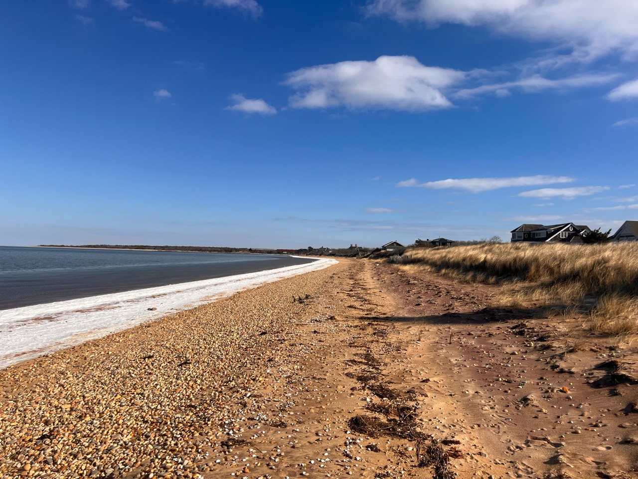 winter pebble shore