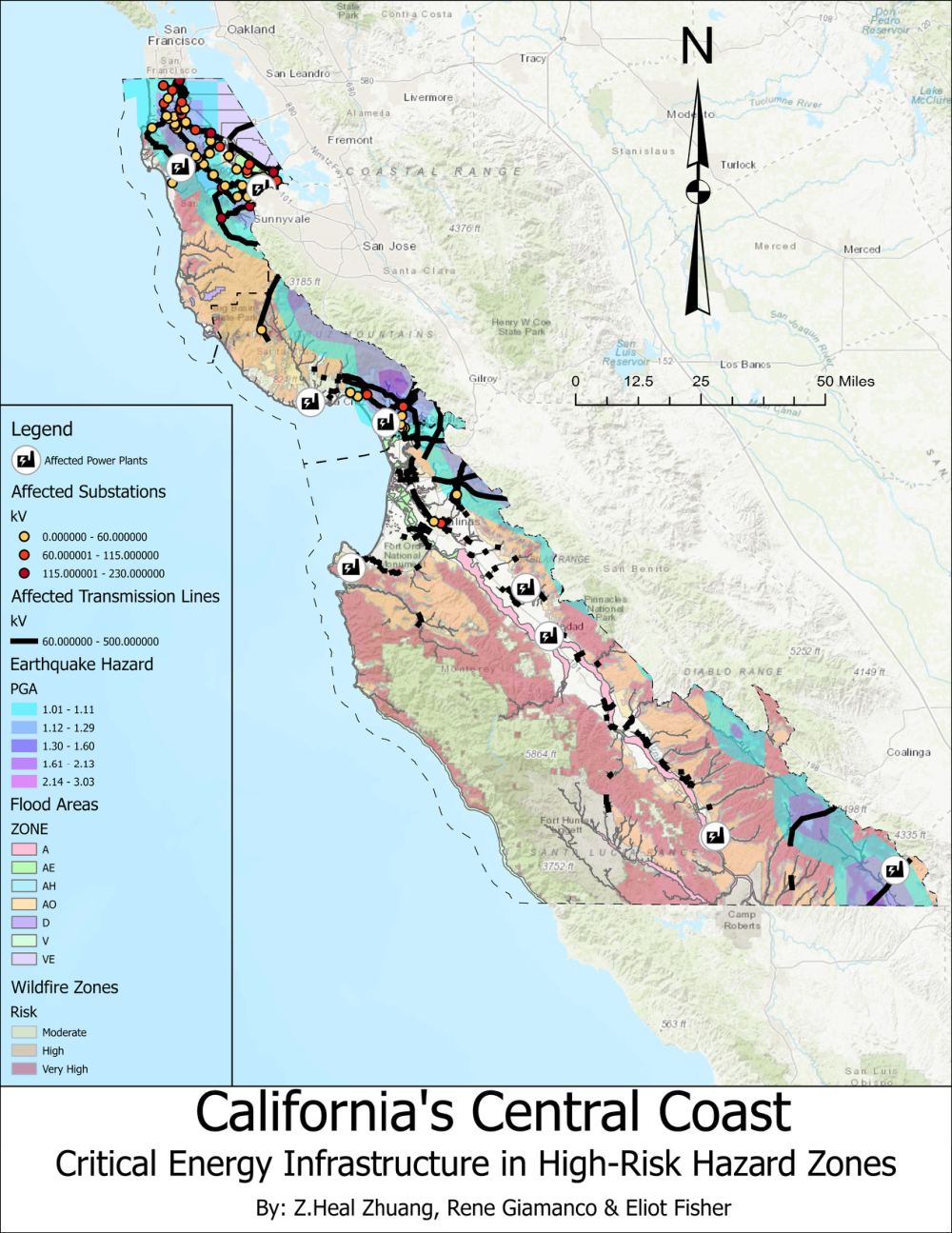 Map of critical energy infrastructure in high-risk hazard zones