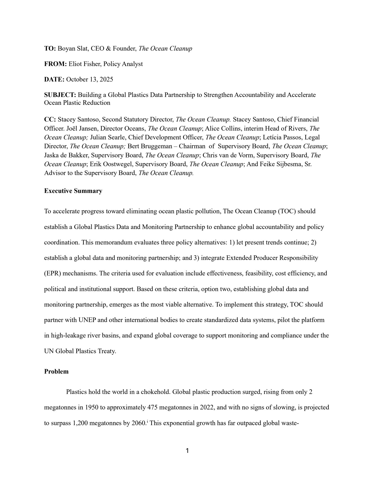 Building a Global Plastics Data Partnership cover page